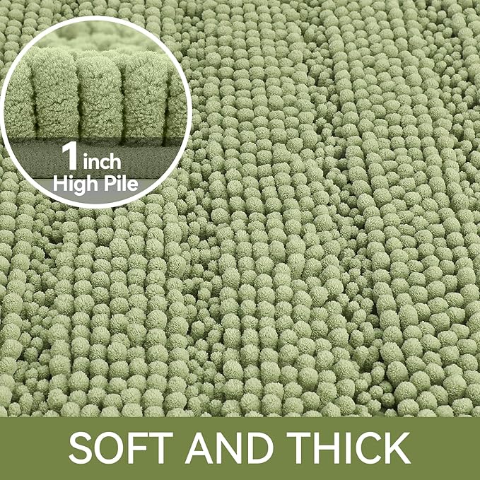 Bcoimo 48"×24" Chenille Bath Mat – Non-Slip - Image 3
