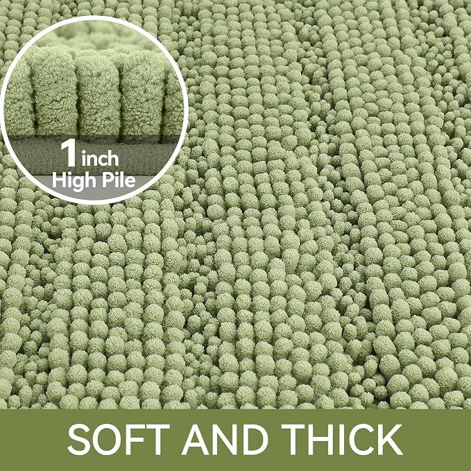 Bcoimo 70"×24" Chenille Bath Mat – Non-Slip - Image 3