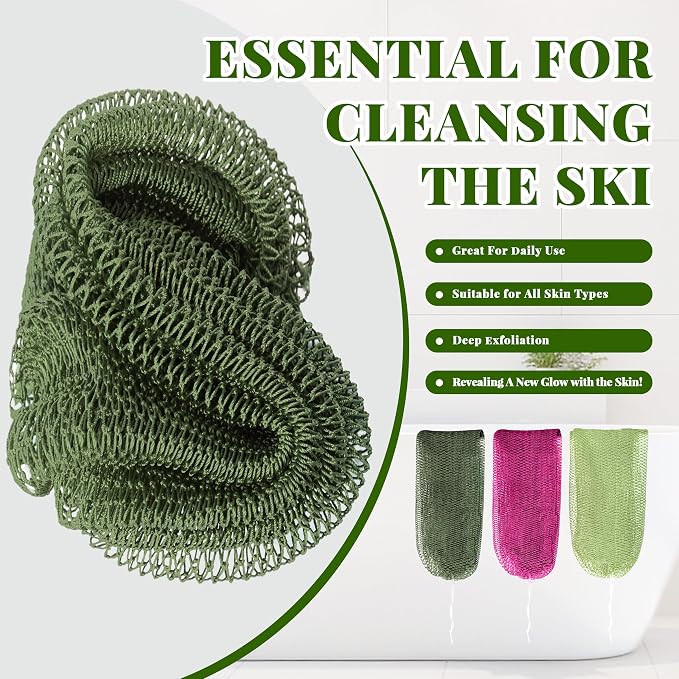 African Net Sponge Authentic, 3 Pieces Exfoliating Scrubber Bath Sponge - Image 4