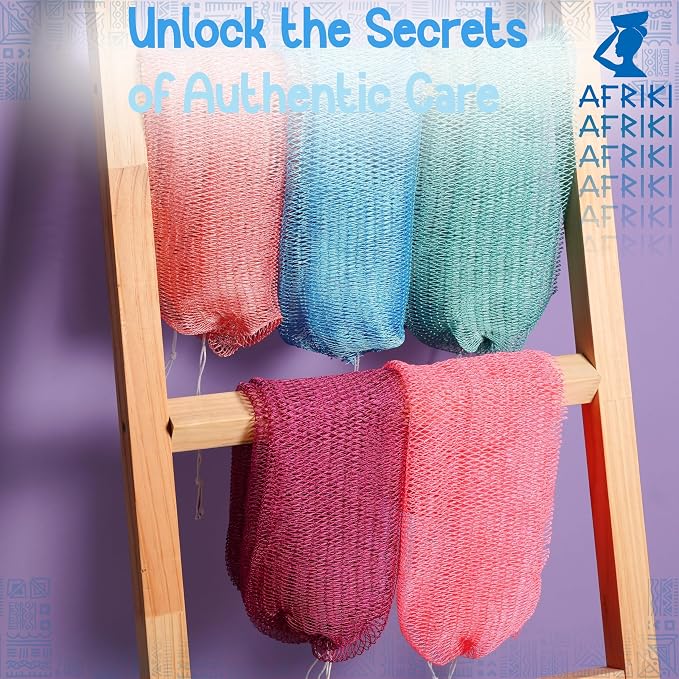 AFRIKI African Net Sponge – Exfoliating Body Scrubber, All Skin Types | 45 in - Image 6