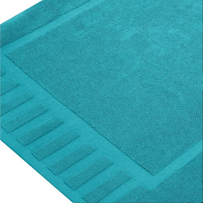 White Classic Luxury Bath Mat Floor Towel Set - Image 2