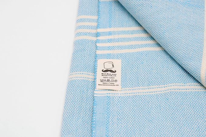 Bazaar Anatolia Slim Line Turkish Towel 100% Cotton Peshtemal Beach Towel 76x38 - Image 8