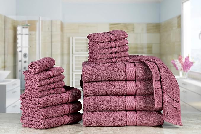 Ample Decor 100% Cotton 18 Pcs Bathroom Towel Set, Luxury Bath Towels - Image 2