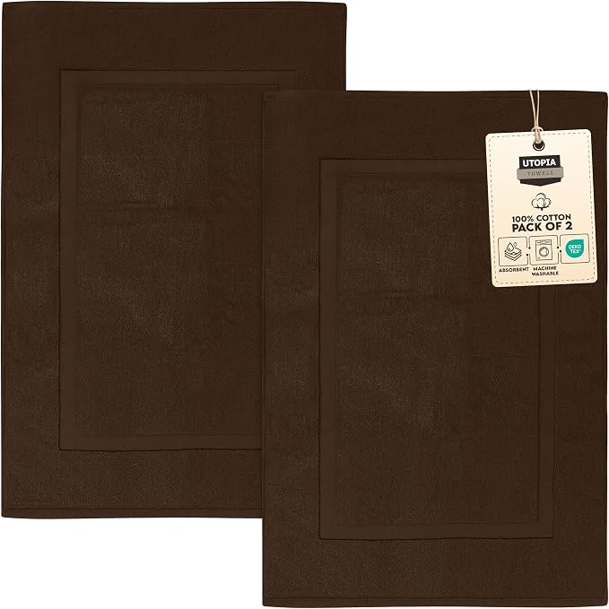 Utopia Towels Cotton Banded Rug, Bath Mats, Not a Bathroom Rug, 21 by 34 Inches by UTOPIATOWELS