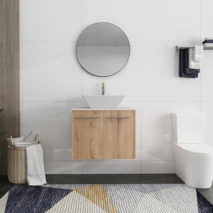 24 Inch Bathroom Vanity with Sink, Modern Wall Mount Floating Bathroom Vanity - Image 5