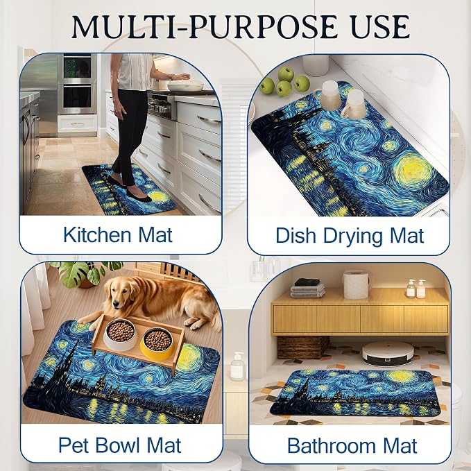 Elightvap Bath Mat Starry Night Bathroom Rug, Soft and Non Slip Bath Rugs - Image 7
