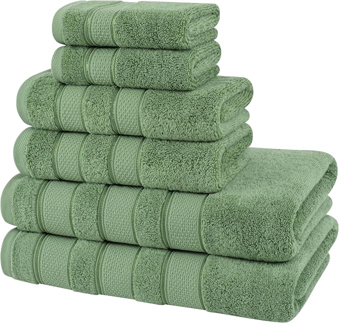 American Soft Linen Salem Turkish Bath Towel Set, 100% Cotton 600 GSM 6 Piece - Image 7