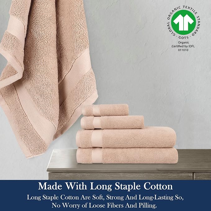 Delara Organic Cotton Luxuriously Plush Bath Towel 10 Piece Set|GOTS & Oeko-TEX - Image 3