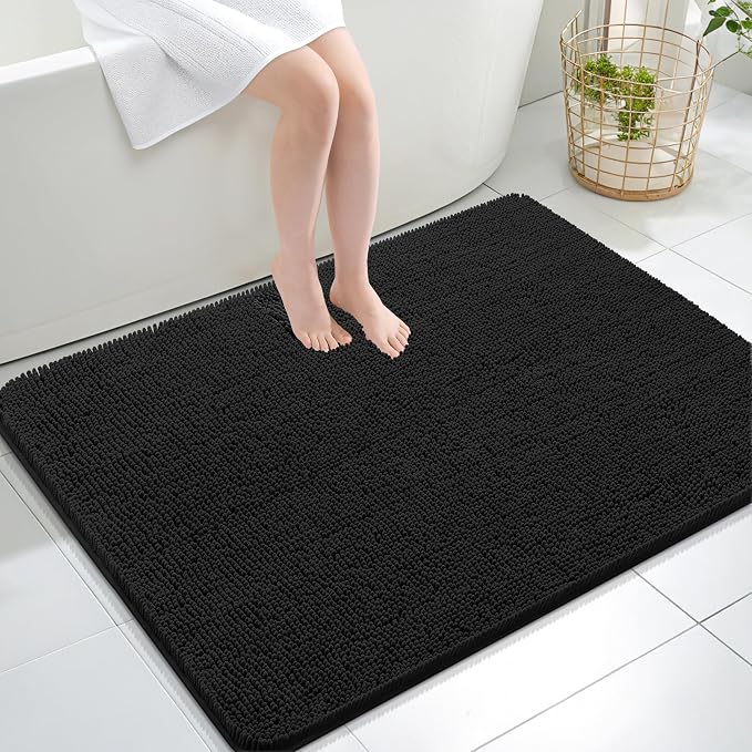 OLANLY Bathroom Rugs 40x32, Extra Soft Absorbent Chenille Bath Rugs, Rubber by OLANLY