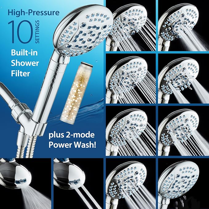 AquaCare 4X High Pressure 10-mode Filter Handheld Shower Head - Image 4