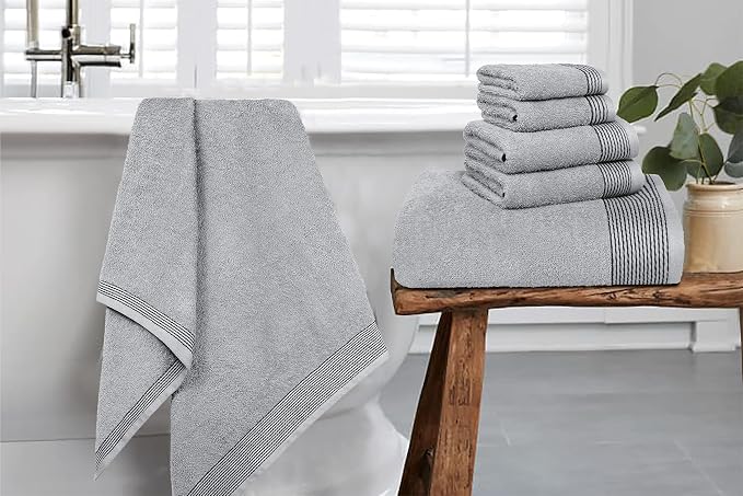 Belizzi Home 100% Cotton Ultra Soft 6 Pack Towel Set, Contains 2 Bath Towels - Image 5