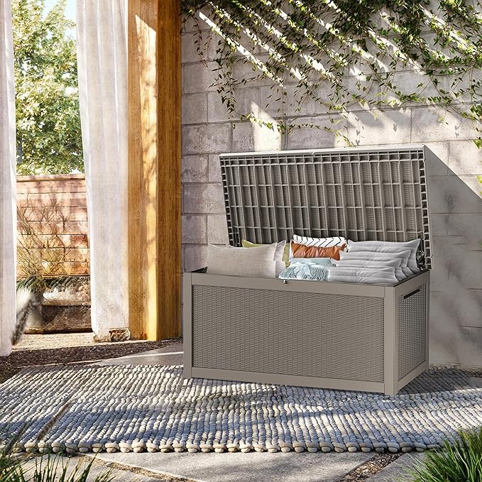 TARKARI 320 Gallon Lockable Resin Deck Box, Waterproof & UV-Resistant Outdoor - Image 5
