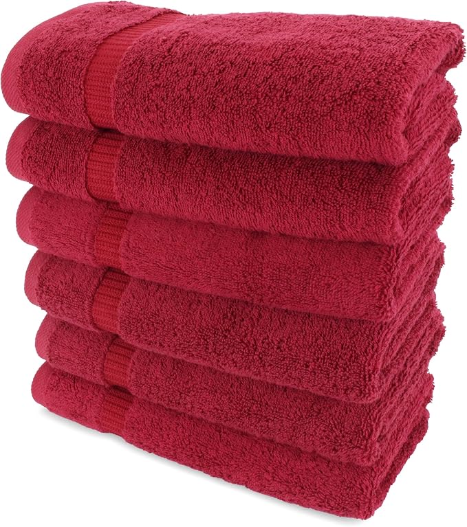 SALBAKOS 100% Turkish Cotton Hand Towel Set of 6 16x30 inch | Heirloom Quality - Image 3