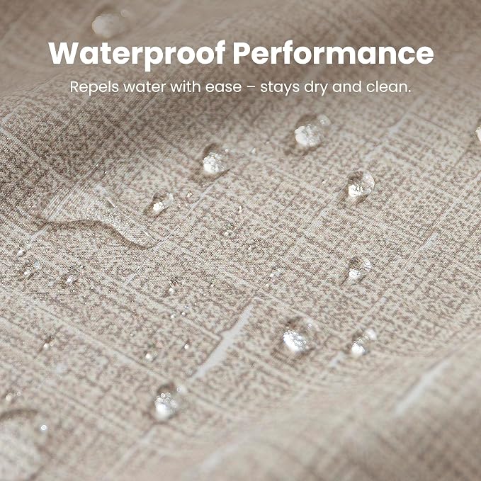 SLEEP ZONE Beige Shower Curtain Waterproof Curtains - Image 4