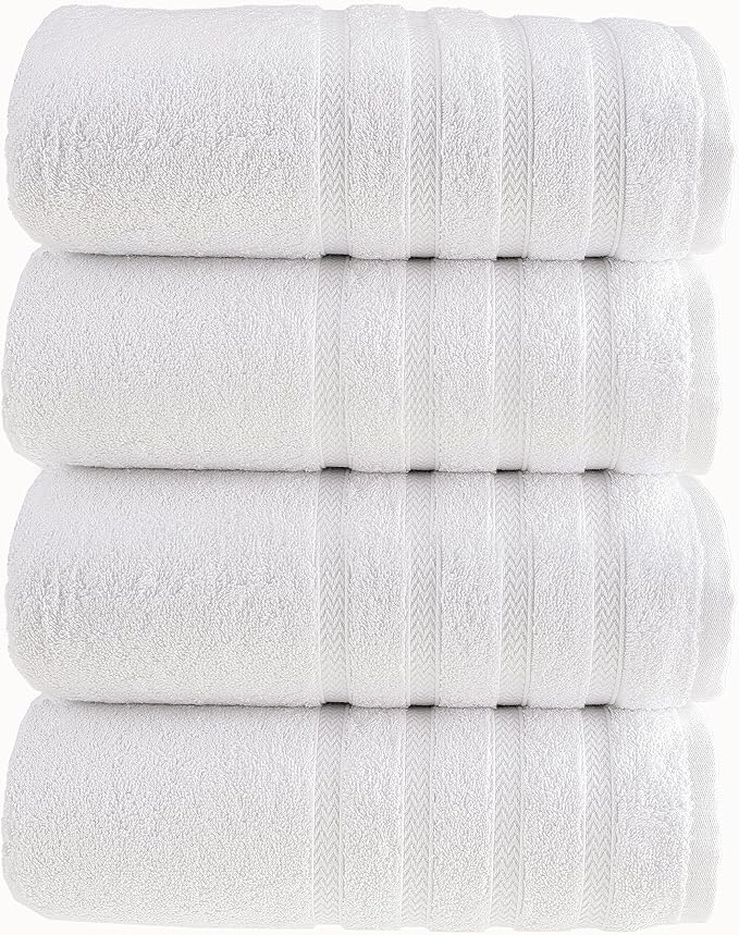 HALLEY Turkish 4 Pack Premium Bath Towels 650 GSM Highly Absorbent Super Soft by HALLEY-TurkishCottonTowels