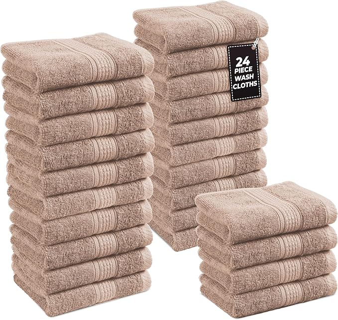 LANE LINEN Washcloths 24 Pack by LaneLinen
