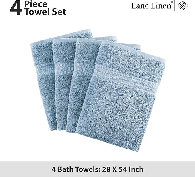 LANE LINEN 100% Ring Spun Cotton 4 Pack Bath Towels - Image 5