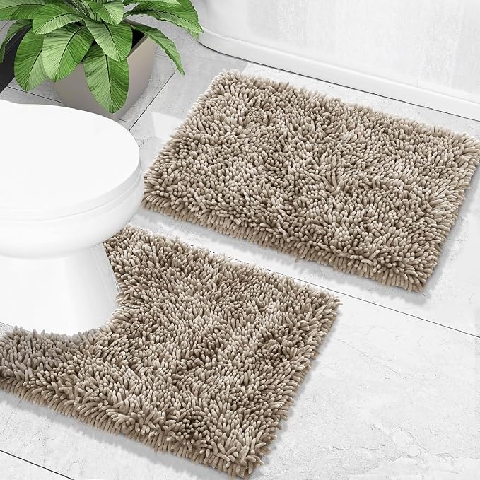 Yimobra Toilet Rugs U Shaped Washable, Extra Thick Soft Absorbent Chenille - Image 7