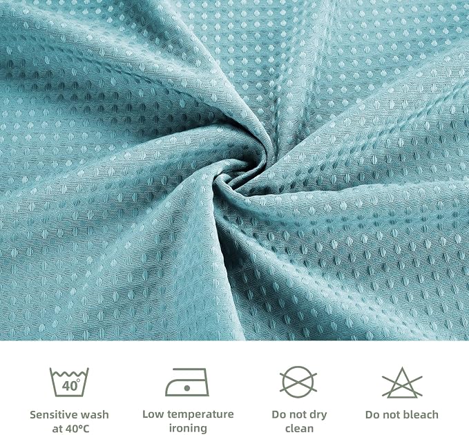 LaCyan 3 in 1 Waterproof Waffle Weave Shower Curtain and Clear Liner Set - Image 5