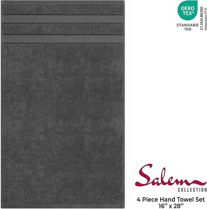 American Soft Linen Salem 100% Cotton Turkish 4 Piece Hand Towels - Image 4