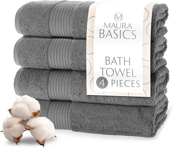MAURA Basics Performance Bath Towels 100% Turkish Cotton by MAURA