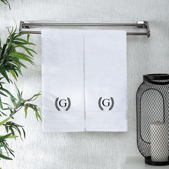 Monogrammed Hand Towels for Bathroom Makeup, Personalized Turkish Cotton Towel by ViaDanteHomeConcept