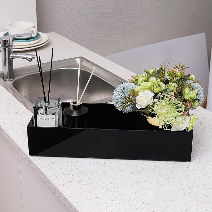 IEEK Toilet Paper Holder with Storage Acrylic Basket, Modern Tank Tray with - Image 5