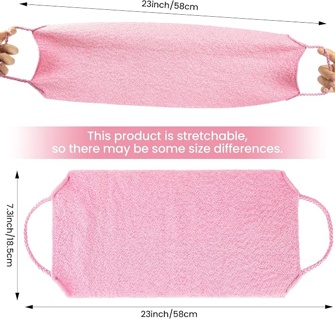 3 Pcs Double-Sided Back Exfoliator Body Scrub Towel, Exfoliating Back Scrubber - Image 2