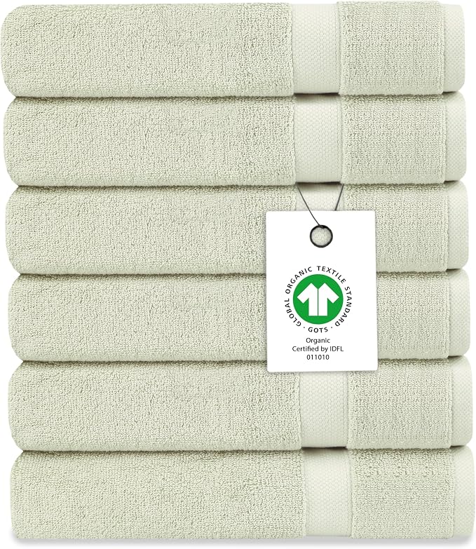 Delara Organic Cotton Luxuriously Plush Washcloths Pack of 6 | GOTS & Oeko-TEX by Delara