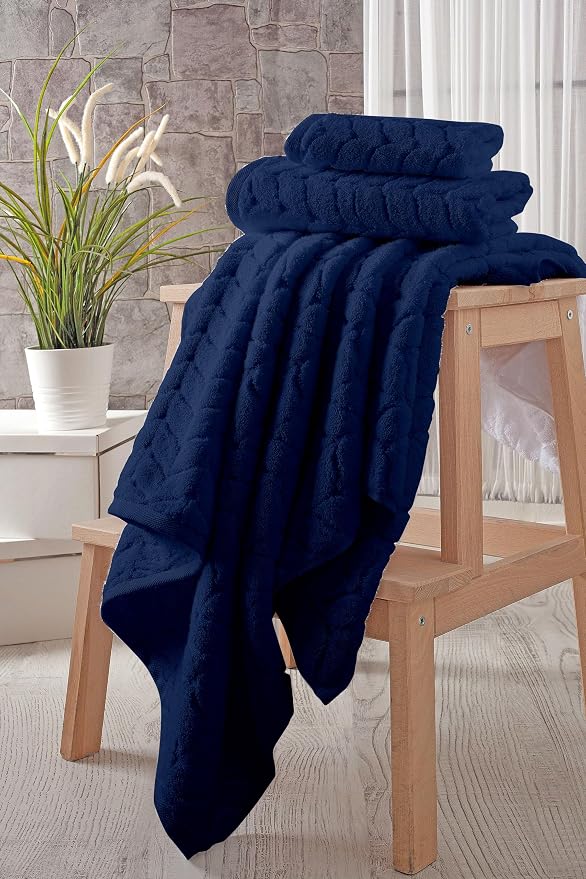 BAGNO MILANO Turkish Bath Towels, Soft Plush Jacquard Luxury Bath Towels - Image 2