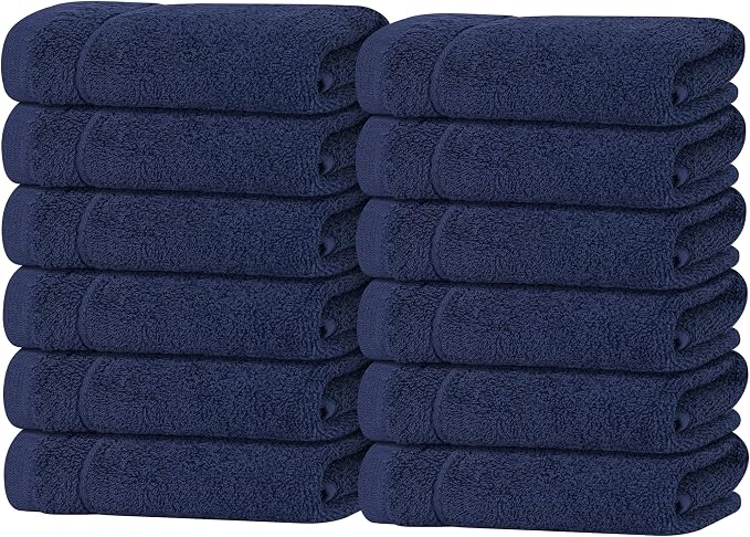 Tens Towels Pack of 12 Washcloths, 12 x 12 Inches, Lighter Weight, Quick to Dry by TensTowels