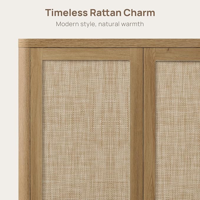 SICOTAS Rattan Sideboard Buffet Console Table - Image 6
