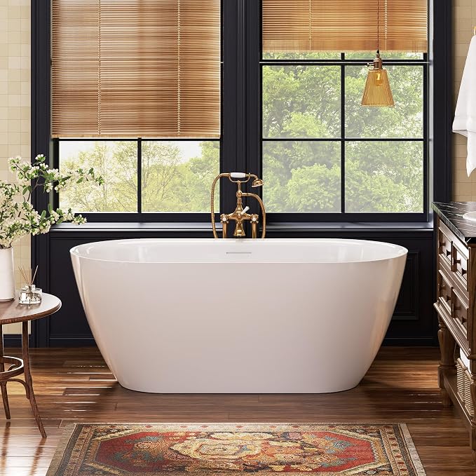 59" Acrylic Freestanding Bathtub, Deep Soaking Tub by AHNDL