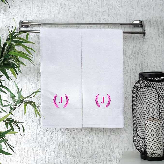 Monogrammed Hand Towels for Bathroom Makeup, Personalized Turkish Cotton Towel by ViaDanteHomeConcept