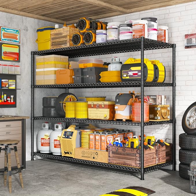 2500 LBS Shelf Storage Shelves 68.1" W Wire Shelving Unit, Garage Shelving - Image 7