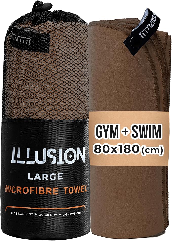 illusion Extra Large Microfibre Swimming Towel–Compact, Lightweight & Quick Dry by Unknown