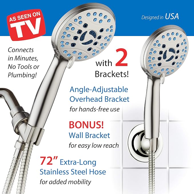 Hotel Spa AquaCare High Pressure 8-mode Handheld Shower Head - Image 8