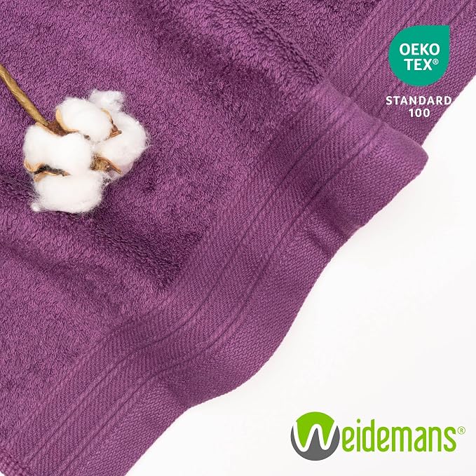 100% Cotton Washcloths Set 13” x 13” | Plum Towels | Set of 12 Ultra Soft and - Image 9