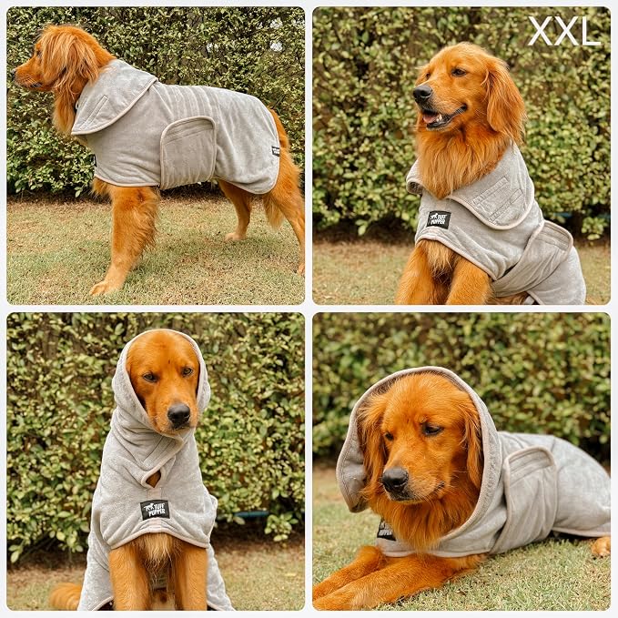 Tuff Pupper Fast Drying Dog Bath Robe | 800 GSM Plush Dog Towel - Image 3