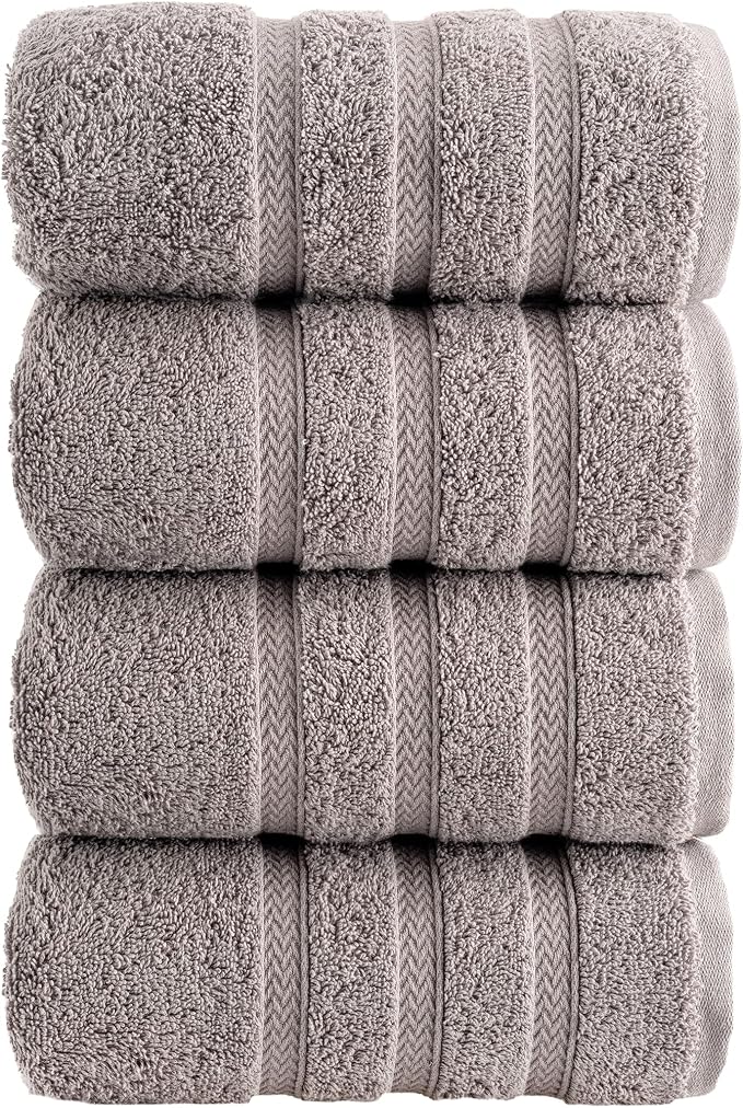 HALLEY Turkish 4 Pack Premium Hand Towels 650 GSM Highly Absorbent Super Soft by HALLEY-TurkishCottonTowels