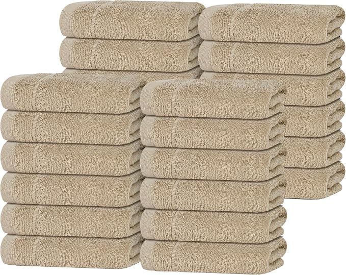 Tens Towels Pack of 24 Washcloths, 12 x 12 Inches, Lighter Weight, Quick to Dry by TensTowels