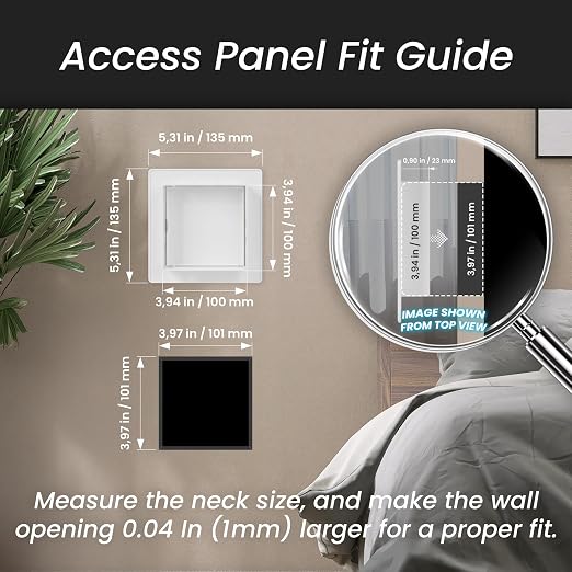 Repa Market 4 x 4 Access Panel for Drywall and Ceiling – White ABS Plastic Door - Image 2