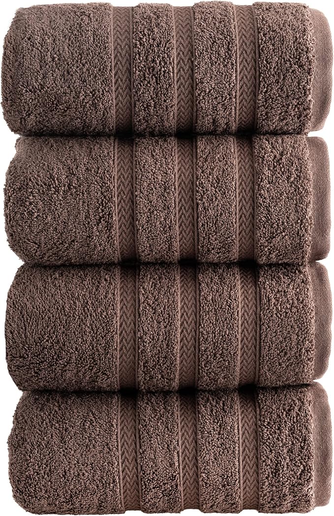 HALLEY Turkish 4 Pack Premium Hand Towels 650 GSM Highly Absorbent Super Soft by HALLEY-TurkishCottonTowels