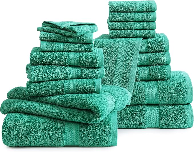 LANE LINEN 100% Ring Spun Cotton Premium Bath Towel Set, 8 Washcloths, 6 Hand - Image 2