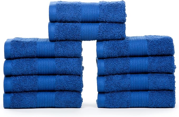 Ample Decor Wash Cloths Set of 10 12 X 12 Inch 100% Cotton 600 GSM, Soft - Image 3