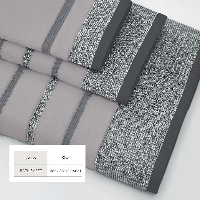Great Bay Home Decorative Oversized Bath Sheet Set - Image 5