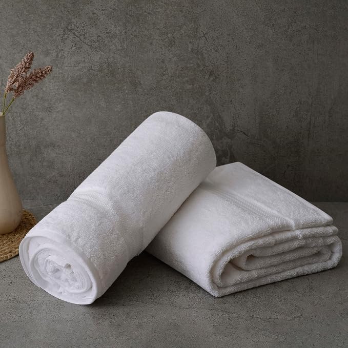 Fabdreams 100% Organic Cotton Bath Sheet Set of 2 700 GSM Oversized Towels - Image 2