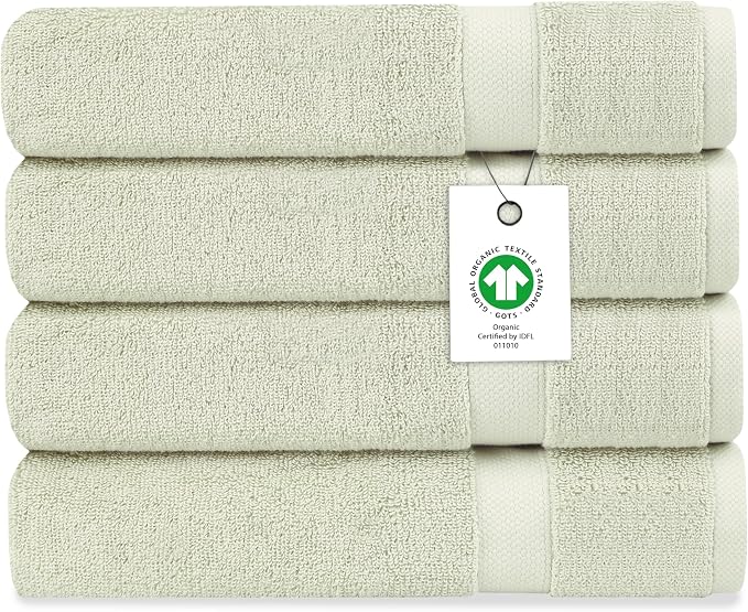 Delara Organic Cotton Luxuriously Plush Bath Sheet Pack of 4 | GOTS & OEKO-TEX by Delara