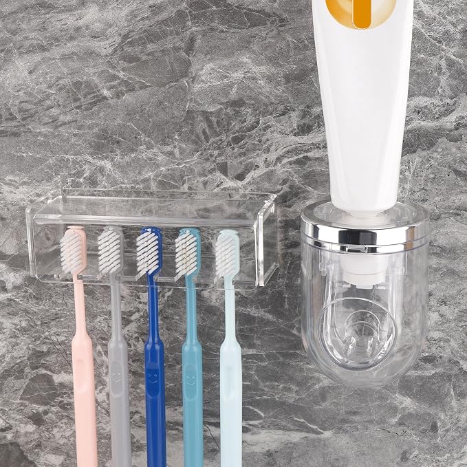 5 Slots Wall Mount Toothbrush Holder by LUEXBOX