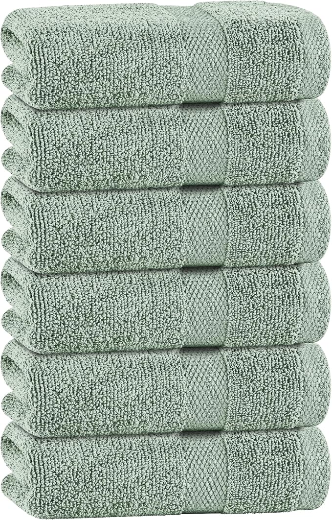 White Classic Green Hand Towels by WhiteClassic